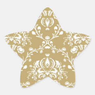 Sticker Étoile Cocoa and Cream Damask