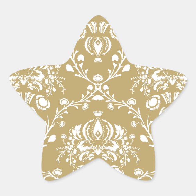 Sticker Étoile Cocoa and Cream Damask (Devant)