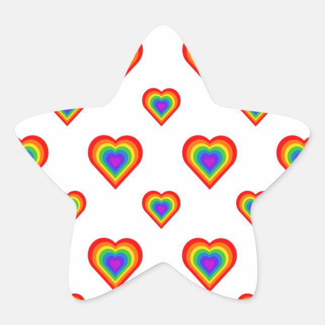 Sticker Étoile Coeur arc-en-ciel (Devant)