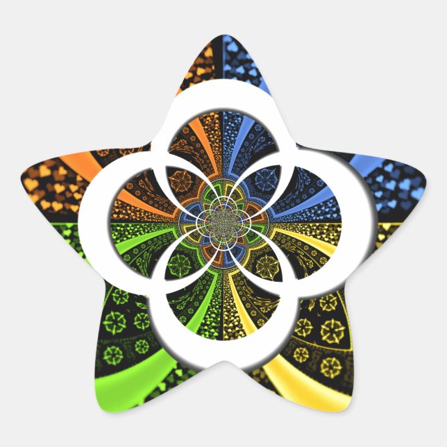 Sticker Étoile Coeurs Iridescente Polka sans soudure Point Art Ab (Devant)