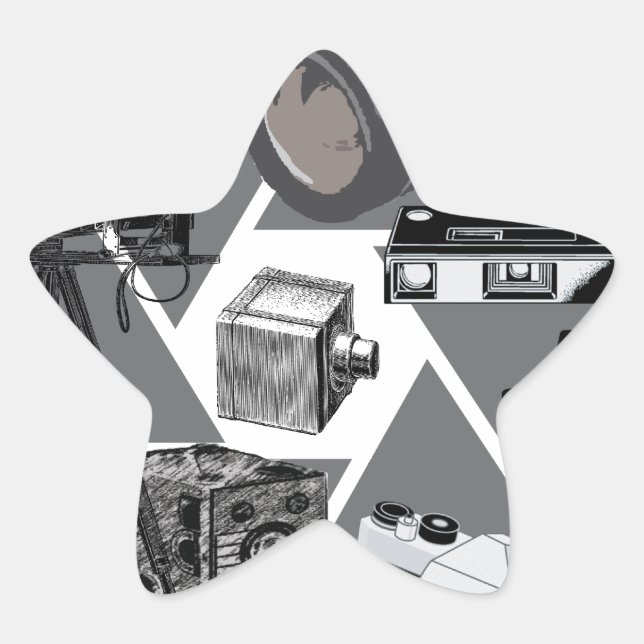 Sticker Étoile Collage du temps de la caméra (Devant)