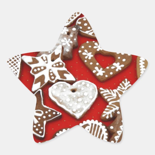 Sticker Étoile Cookies en pain d'épice de Noël (Devant)