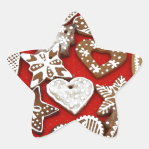 Sticker Étoile Cookies en pain d'épice de Noël