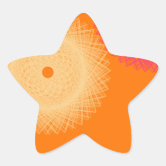 Sticker Étoile couleur pop orange et rose