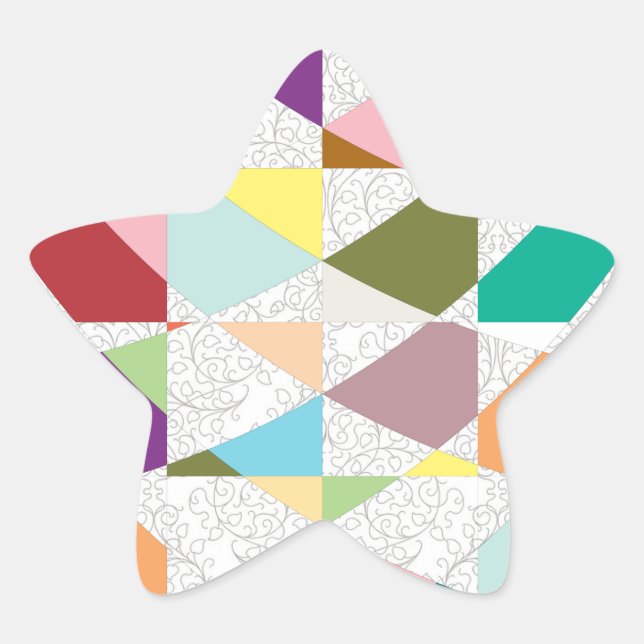 Sticker Étoile Couleurs Abstraites Damask (Devant)
