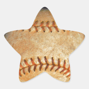 Sticker Étoile Couture rouge vintage de baseball blanc