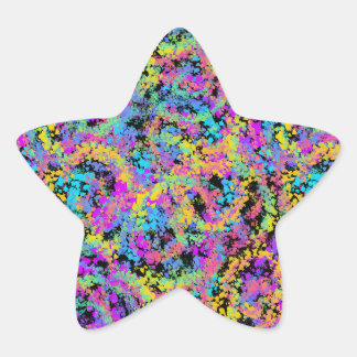 Sticker Étoile crayon fondu multicolore :