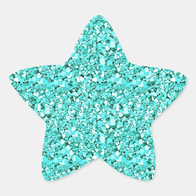 Sticker Étoile cristal druzy - bleu aquamarine (Devant)