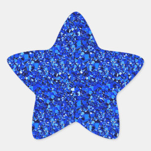 Sticker Étoile cristal druzy - bleu saphir