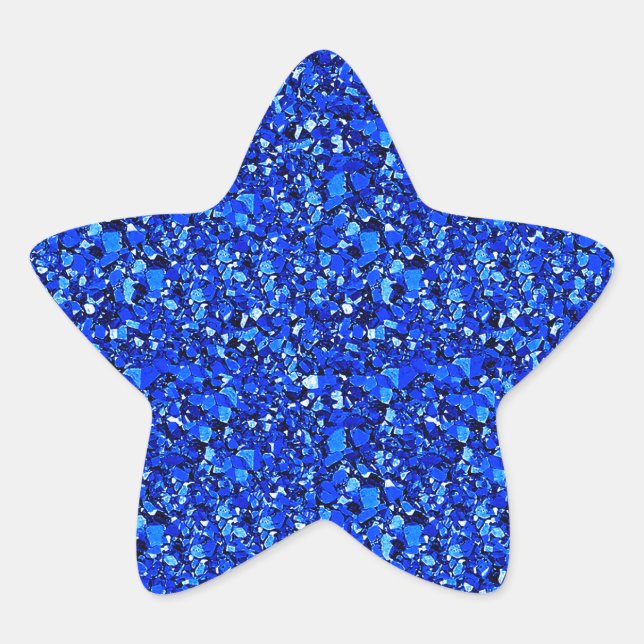 Sticker Étoile cristal druzy - bleu saphir (Devant)
