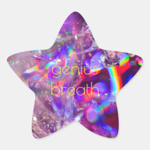 Sticker Étoile Cristaux violets violet rose arc-en-ciel Holograph