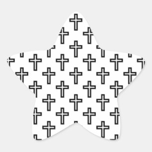 Sticker Étoile Croix chrétienne