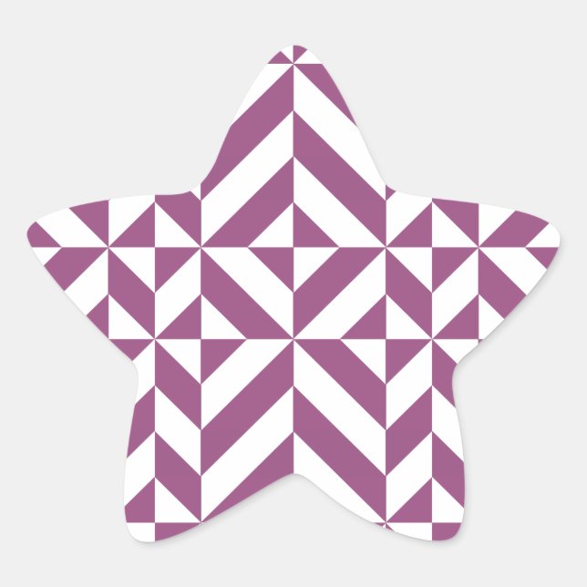 Sticker Étoile Cube Déco géométrique violet chaud (Devant)