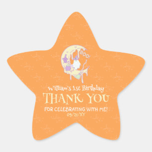 Sticker Étoile Cute Fantôme Éffrayant un premier anniversaire Hal