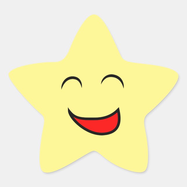 Sticker Étoile Cute Jaune Souriant Étoile Encouragement (Devant)