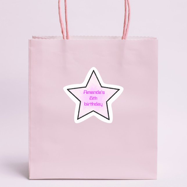 Sticker Étoile Cute Retro Pastel Star Anniversaire de enfant (Créateur téléchargé)
