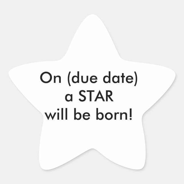 Sticker Étoile Décor baby shower amusant ! (Devant)