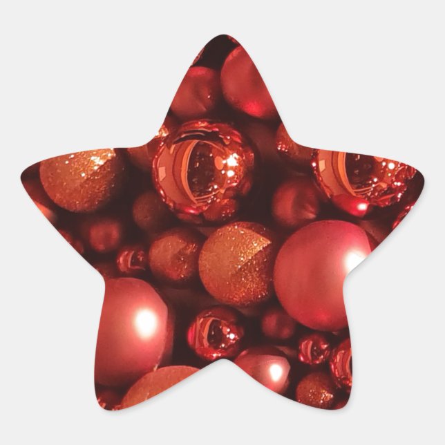 Sticker Étoile Décor de Noël Baubles rouges (Devant)