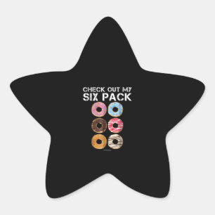 Sticker Étoile Découvrez Mon Donut Six Pack - Gymnase Drôle