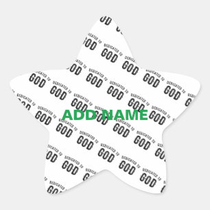 STICKER ÉTOILE DÉDIÉ À DIEU COOL PERSONNALISABLE NOIR TEXTE