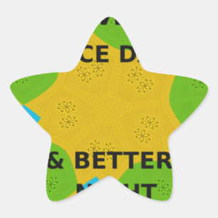 Sticker Étoile Design circulaire "Bonne journée et meilleure nuit