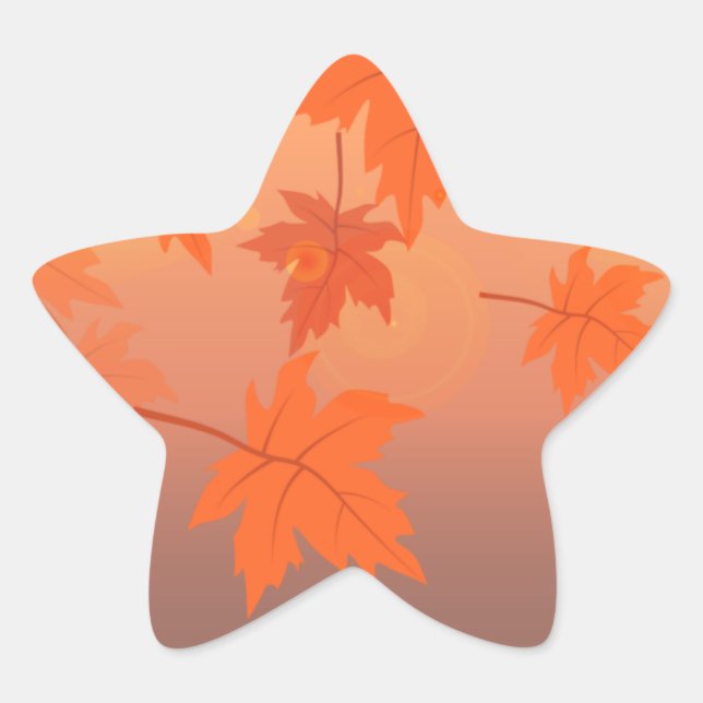 Sticker Étoile Design d'automne avec feuilles d'érable et effet b (Devant)
