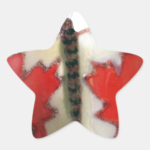 Sticker Étoile Design de papillon du drapeau canadien