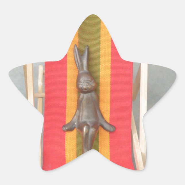 Sticker Étoile Design d'impression d'écran vectoriel de lapin rel (Devant)