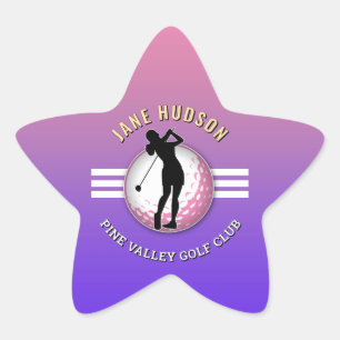 Sticker Étoile Design élégant de Golfeur pour femmes