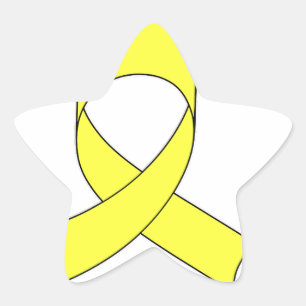 Sticker Étoile Dessin à ruban jaune