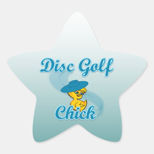 Sticker Étoile Disc Golf Chick #3 (Devant)