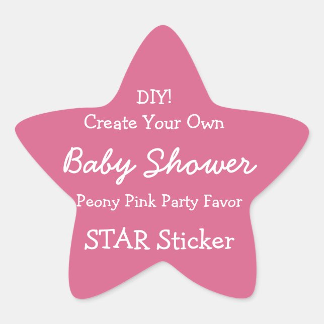 Sticker Étoile do-it-yourself Créez votre propre Baby shower ROSE (Devant)