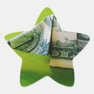 Sticker Étoile Dollar facture origami éléphant sur arrière - plan