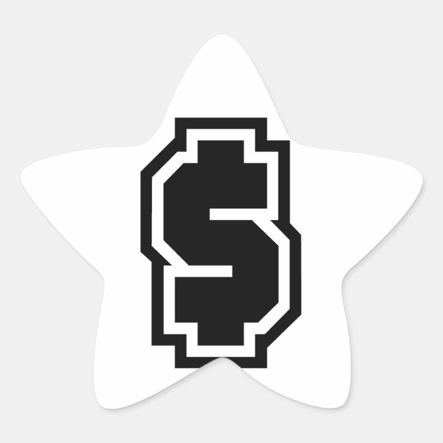 Sticker Étoile $$$$ Dollar Symbole argent Icône Bling Dollars (Devant)