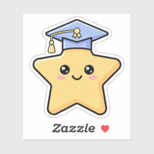 Sticker Étoile dorée de remise des diplômes Kawaii Cute Vo