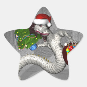 Sticker Étoile Dragon gris