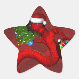 Sticker Étoile Dragon rouge