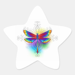 Sticker Étoile Dragonfly en arc-en-ciel