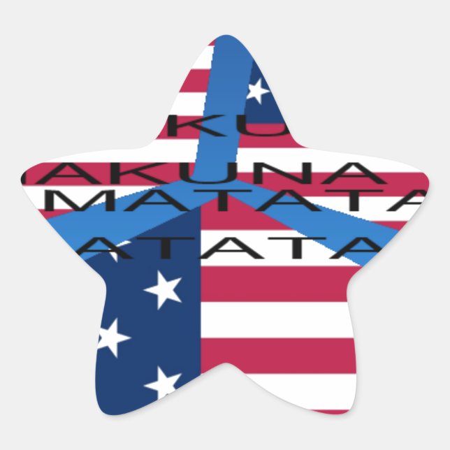 Sticker Étoile Drapeau américain avec Hakuna Matata : Design patr (Devant)