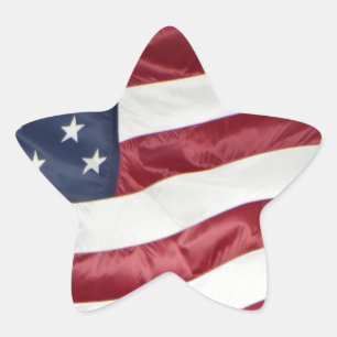 Sticker Étoile Drapeau américain, Étoile épangée bannière rouge b