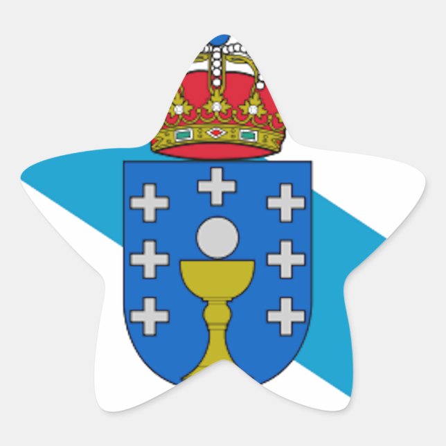 Sticker Étoile Drapeau de Galice (Espagne) (Devant)