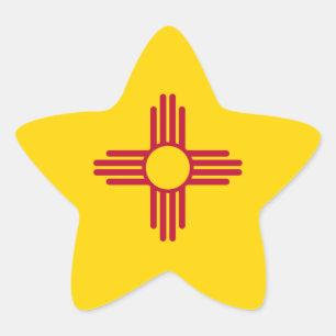 Sticker Étoile Drapeau d'État du Nouveau-Mexique/Mexique (Zia), É