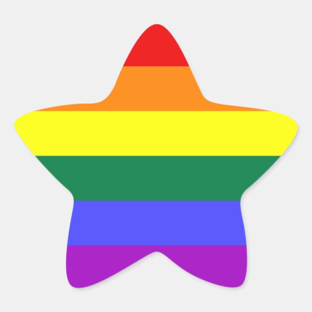 Sticker Étoile Drapeau LGBT (Devant)