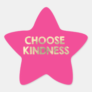 Sticker Étoile École Antiintimidation rose Choisir la gentillesse