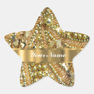 Sticker Étoile Elégant or bling