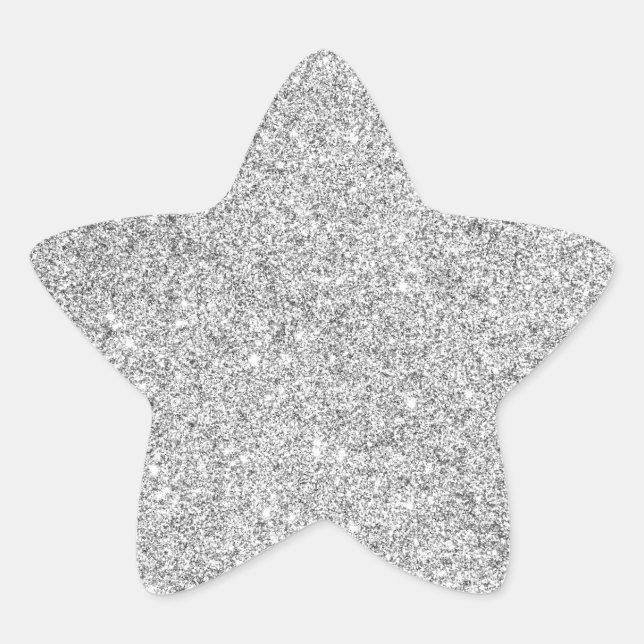 Sticker Étoile Elegant Silver Glitter (Devant)