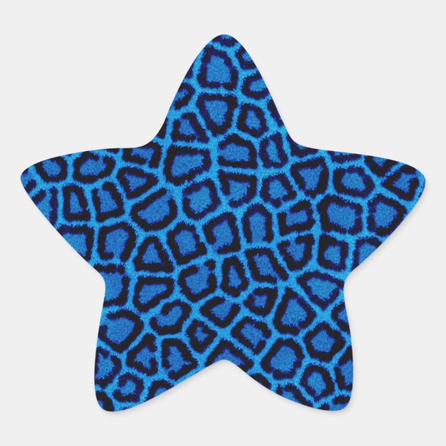 Sticker Étoile Empreinte de léopard bleu (Devant)
