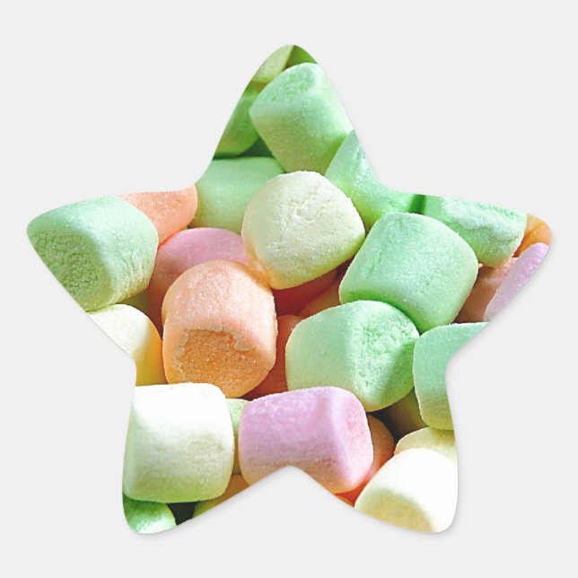Sticker Étoile Empreinte de marshmallow miniature colorée (Devant)