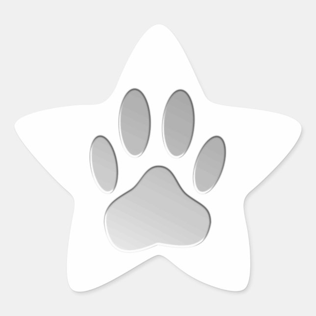 Sticker Étoile Empreinte de patte de chien à l'air métallique (Devant)