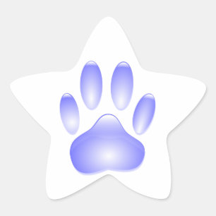Sticker Étoile Empreinte de patte de chien de verre